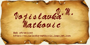 Vojislavka Matković vizit kartica